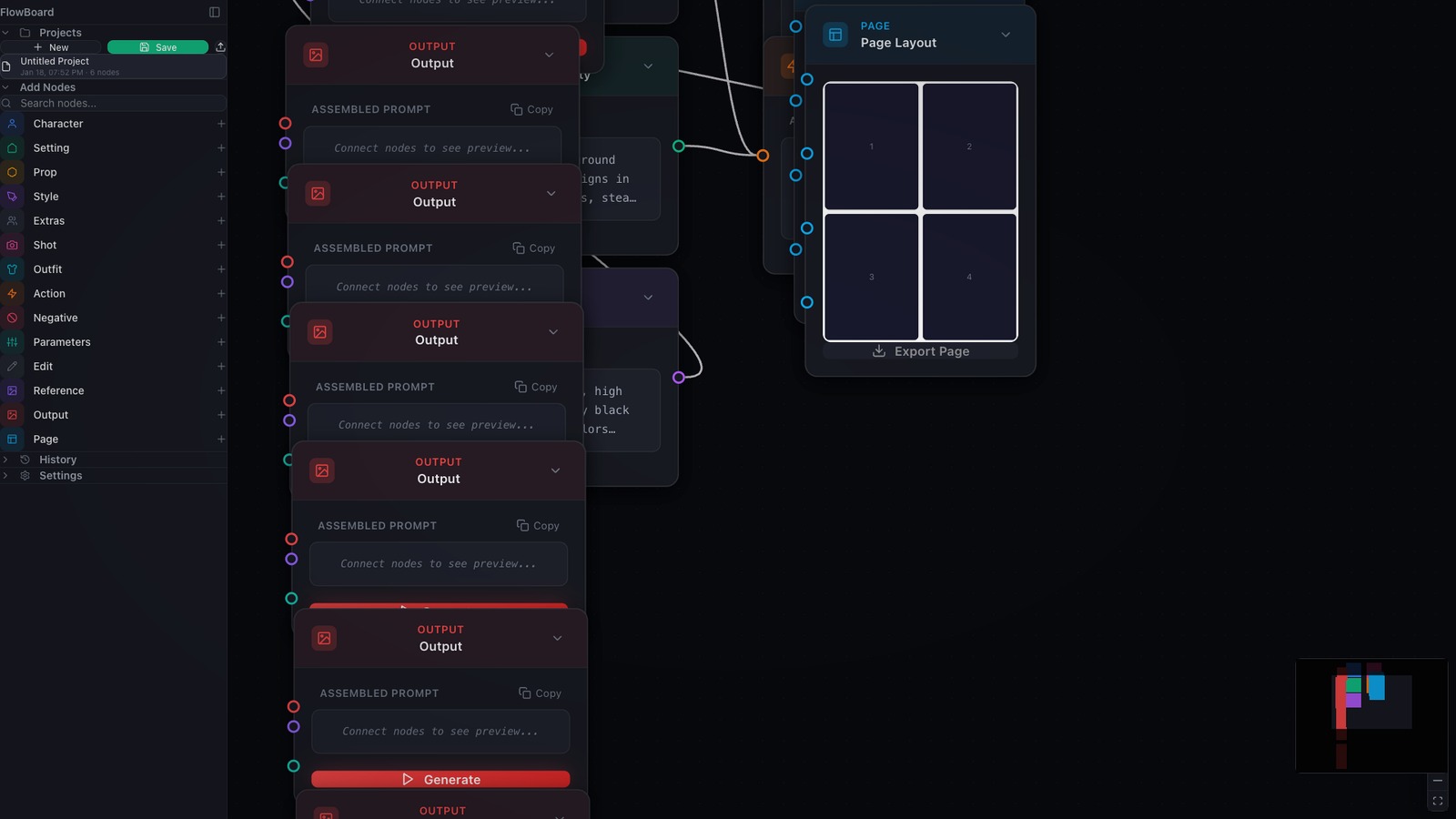 FlowBoard graph nodes switching between IDE, Blender, and local backends