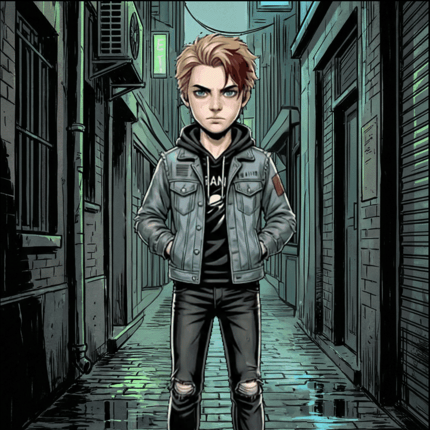Mason walking toward the camera, keyed frames composited over a background in a Comp node