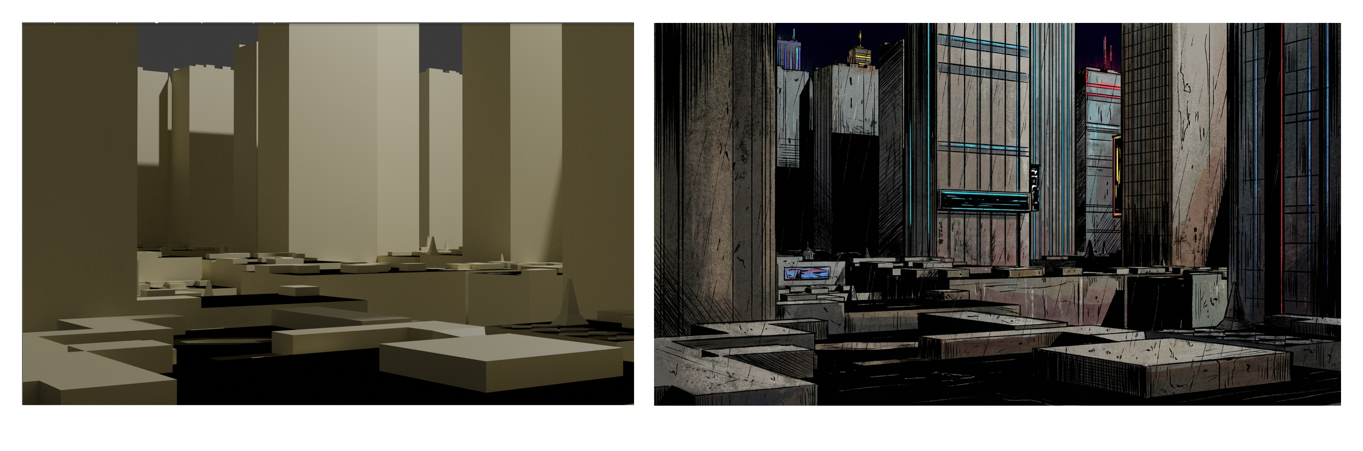 3D blockout to generated scene