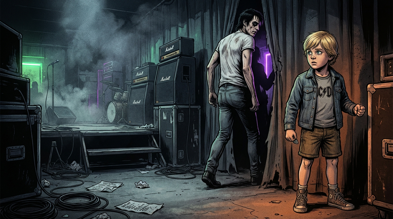 Mason alone backstage