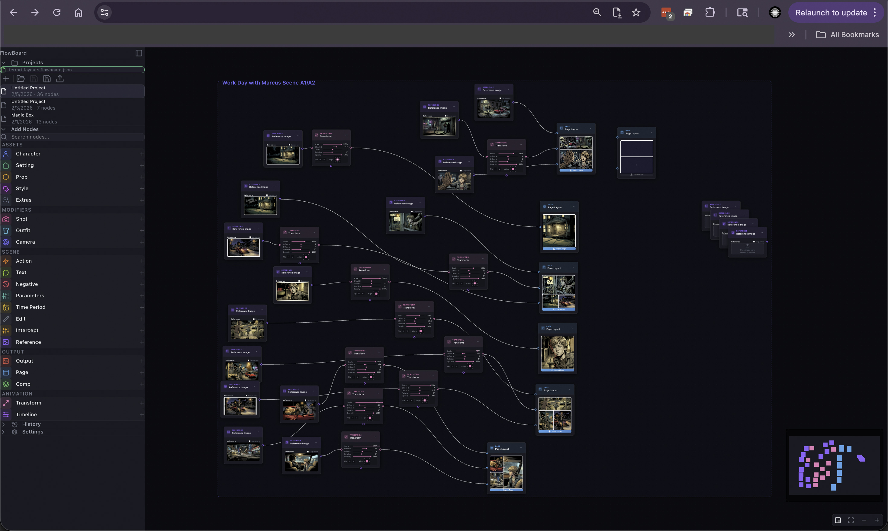 Page layout workflow in FlowBoard